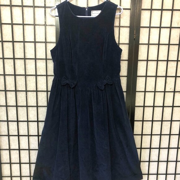 Misty Lane Dresses & Skirts - Vintage 80s Navy Blue Corduroy Jumper Dress Misty Lane ILGWU Large 11/12 cute B2